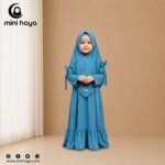 আনেয়া বেবি বোরকা এবং হিজাব সেট - টিল কালার